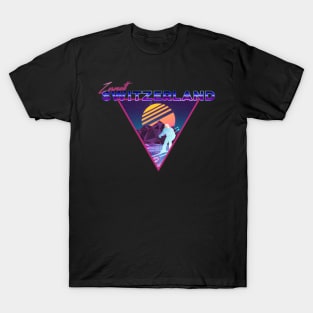 Retro Vaporwave Ski Mountain | Zermatt Switzerland | Shirts, Stickers, and More! T-Shirt